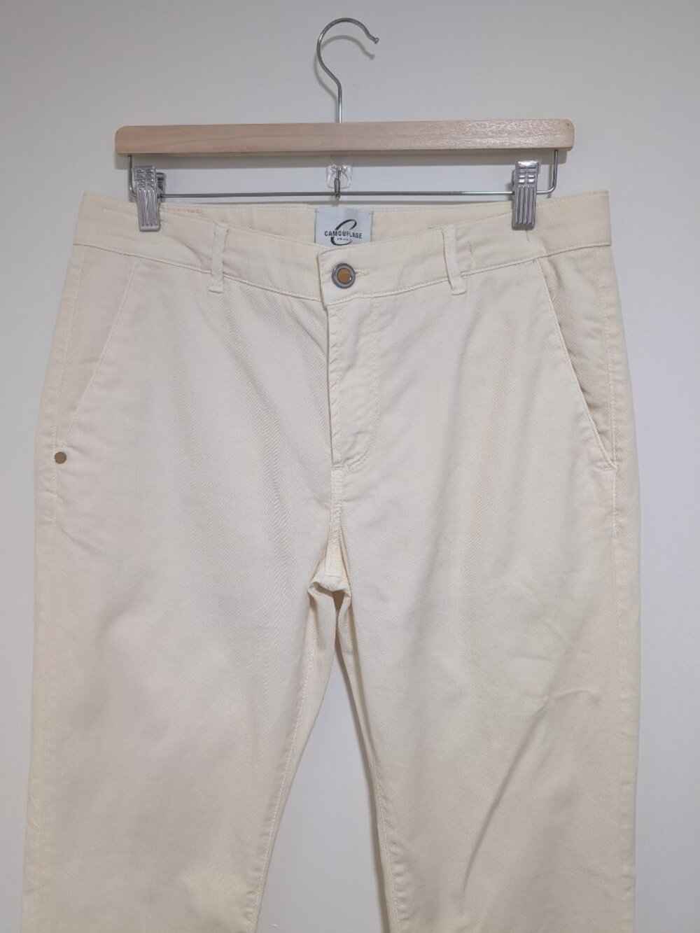 Camouflage Ar and J. | Chinos Rey 17 Zip In Bianco Ecru - Picture 9 of 11
